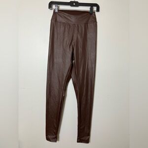 Offline By Aerie Women High Rise Real Luxe Fux‎ Leather Leggings M Brown